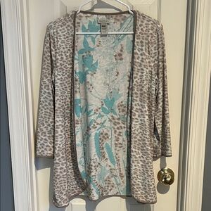 ⚜️ Leopard Print Cardigan in Beige and Aqua